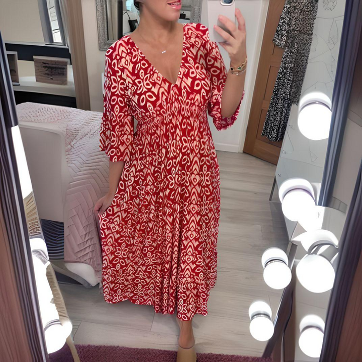 Lillia - Boho Bedrucktes Kleid
