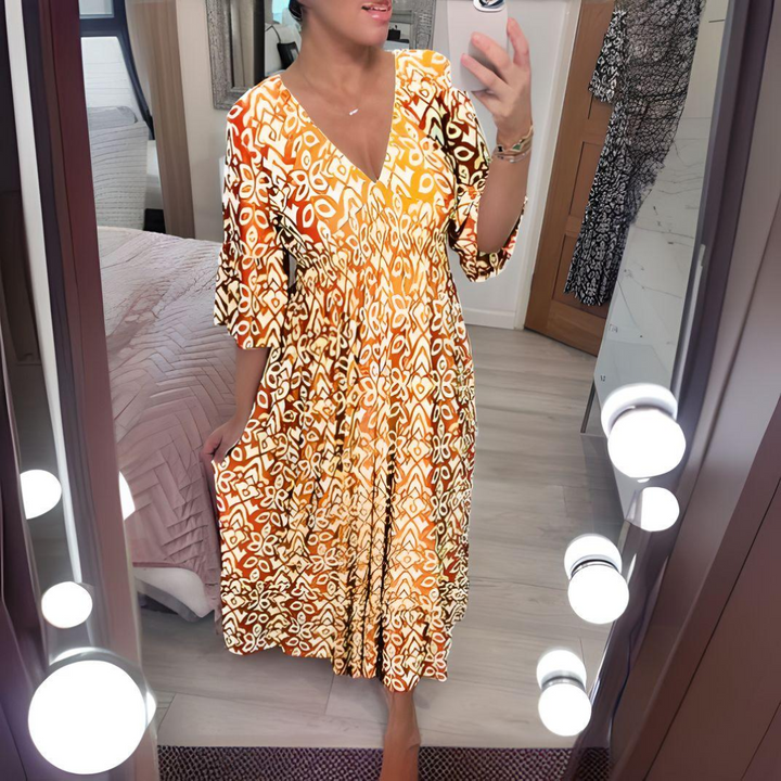 Lillia - Boho Bedrucktes Kleid