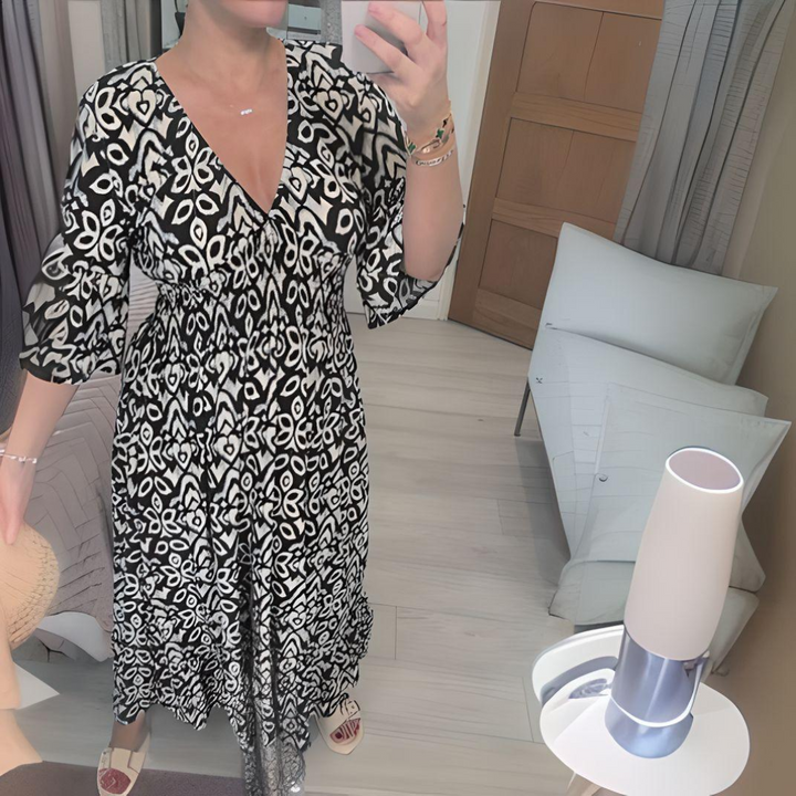 Lillia - Boho Bedrucktes Kleid
