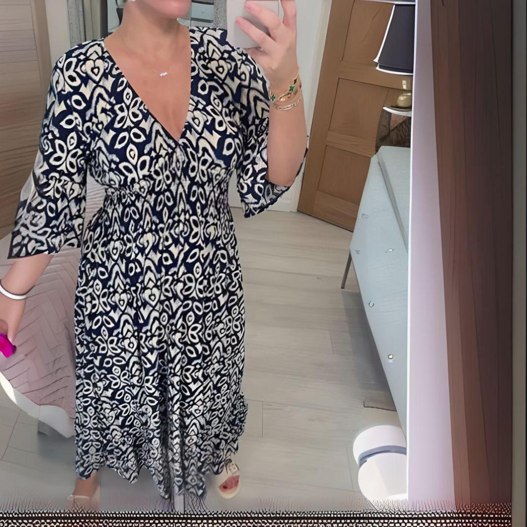 Lillia - Boho Bedrucktes Kleid