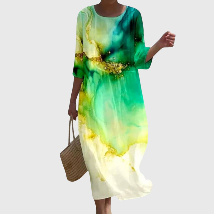 Desiree - Stilvolles Blumen-Maxikleid