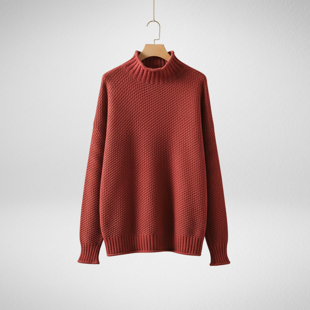 Edelma | Damen Pullover mit Stehkragen aus Strick