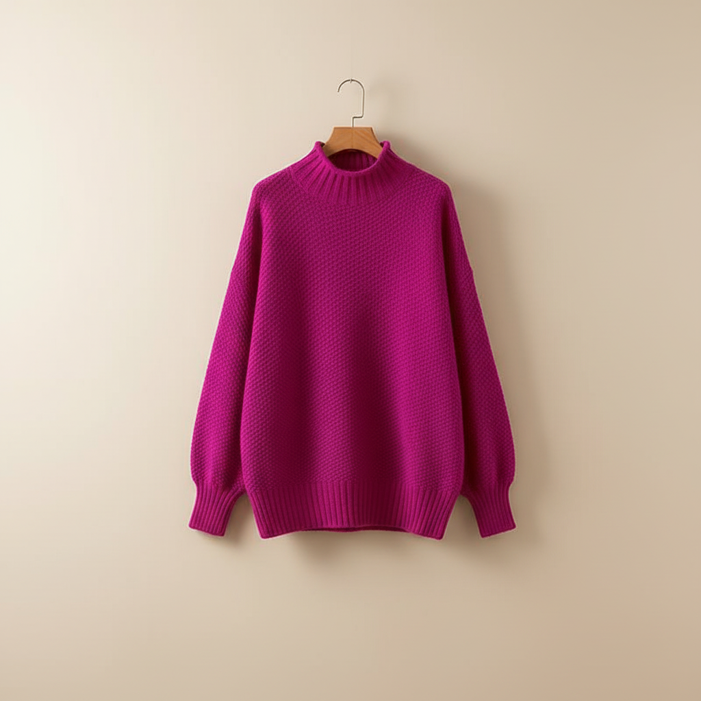 Edelma | Damen Pullover mit Stehkragen aus Strick