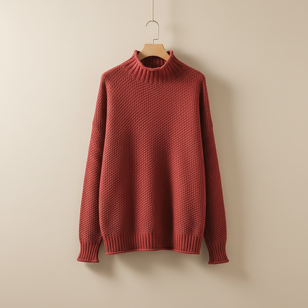 Edelma | Damen Pullover mit Stehkragen aus Strick
