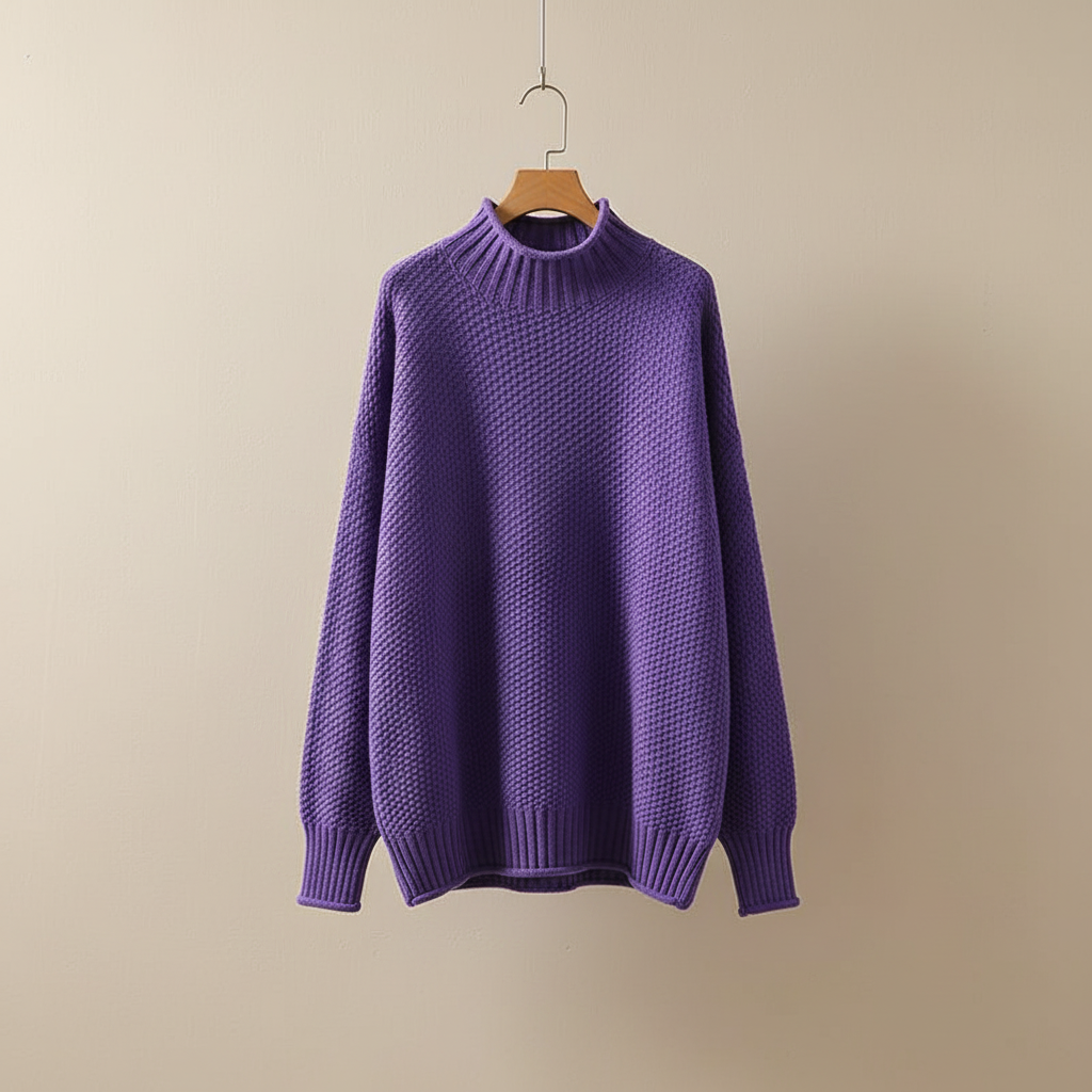 Edelma | Damen Pullover mit Stehkragen aus Strick