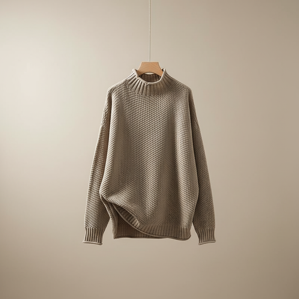 Edelma | Damen Pullover mit Stehkragen aus Strick