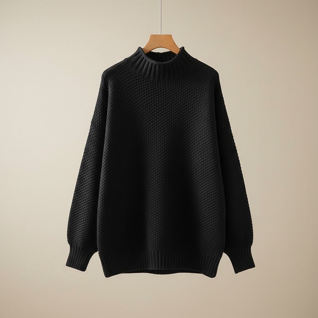 Edelma | Damen Pullover mit Stehkragen aus Strick