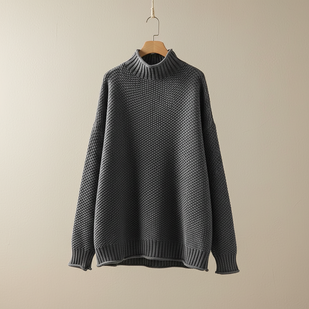 Edelma | Damen Pullover mit Stehkragen aus Strick