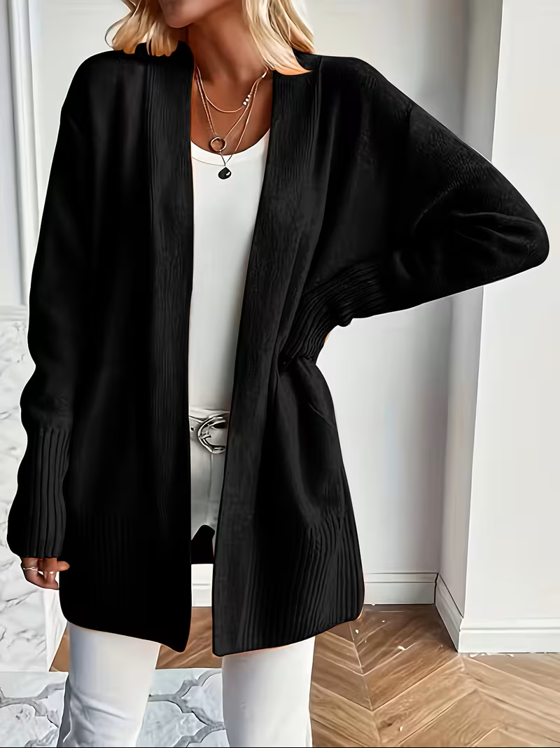 Edelrika | Damen Offene Oversize-Strickjacke