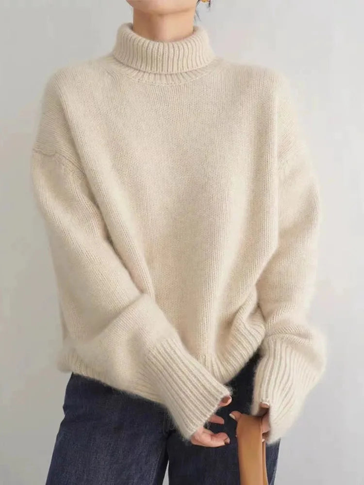Elspeth | Oversized Damen Rollkragenpullover