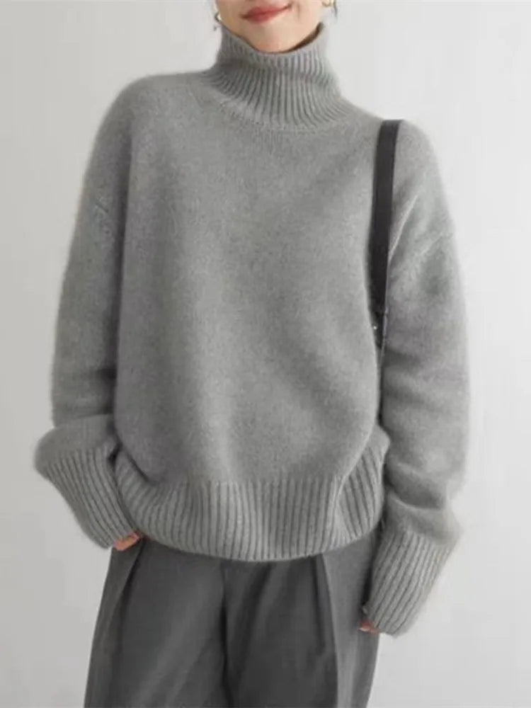 Elspeth | Oversized Damen Rollkragenpullover