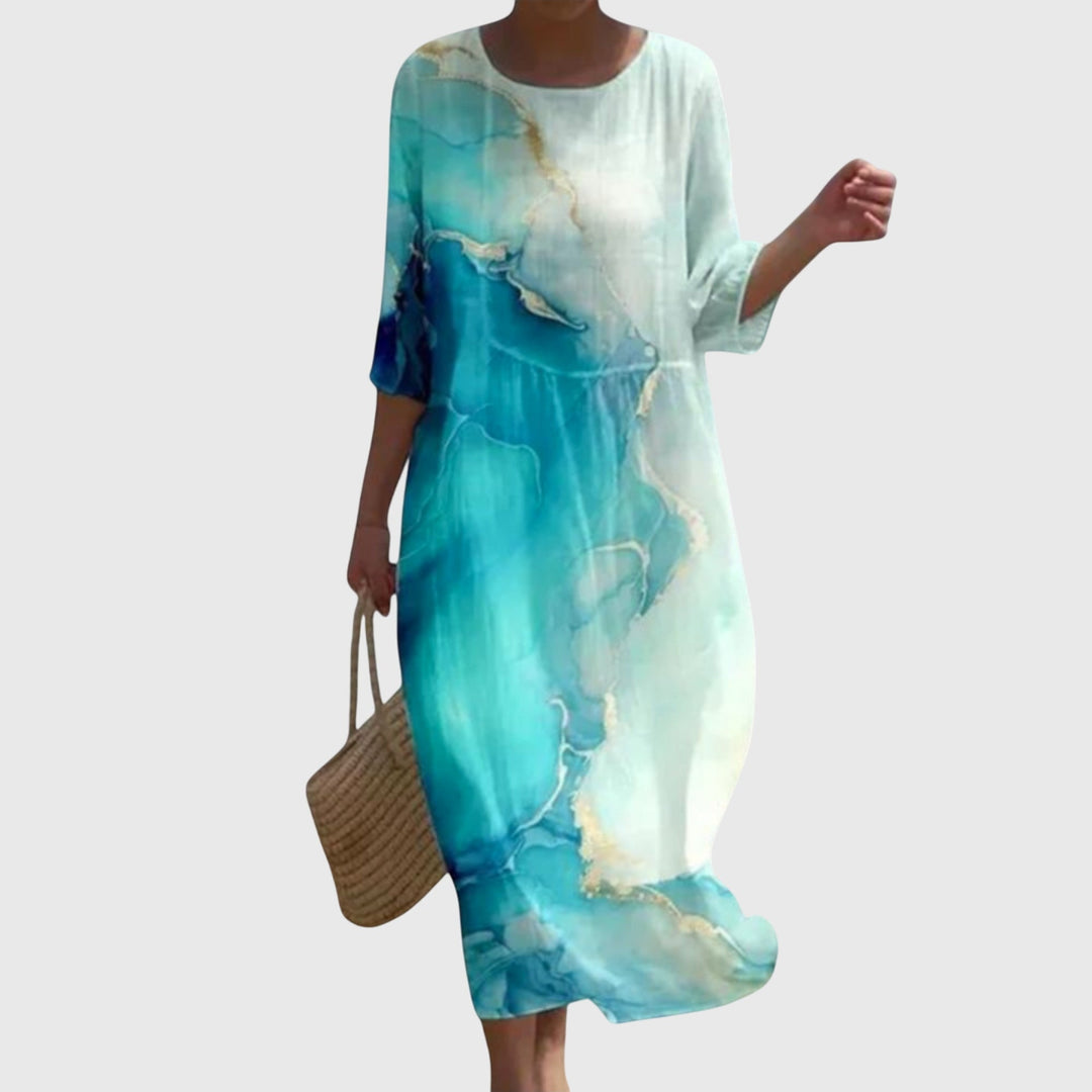 Desiree - Stilvolles Blumen-Maxikleid