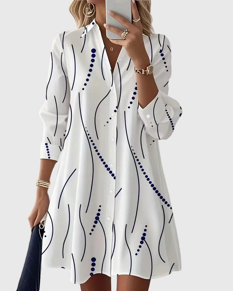 Hazel - Wavy Collar Dress Shirt