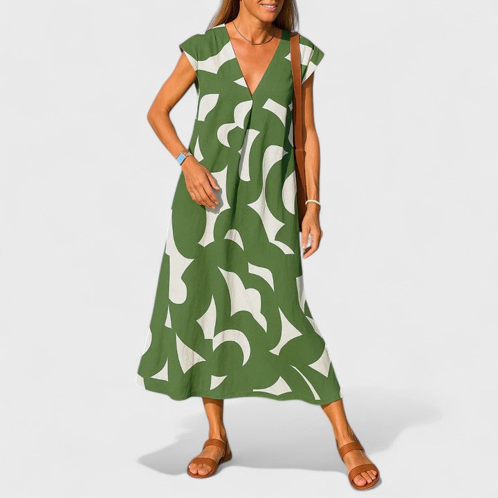 Hoffnung - Fliessendes V-Ausschnitt Kleid