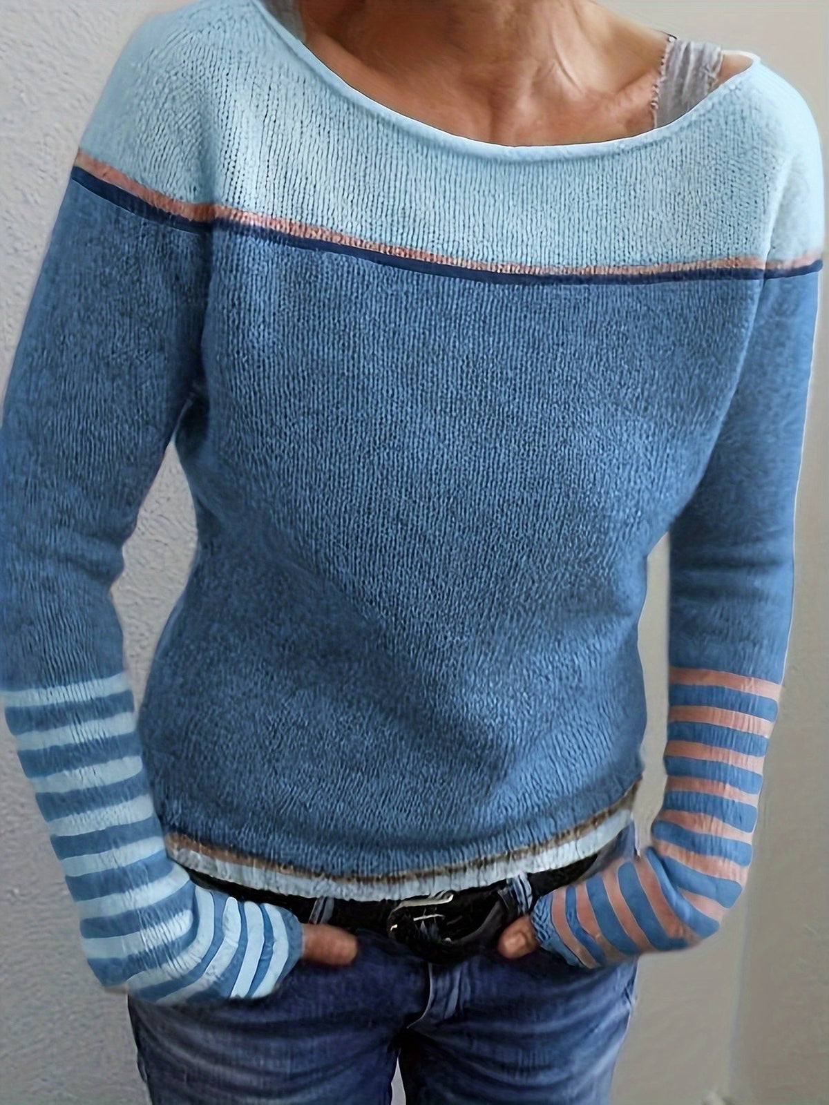 Gerhild | Damen Pullover mit Streifenmuster
