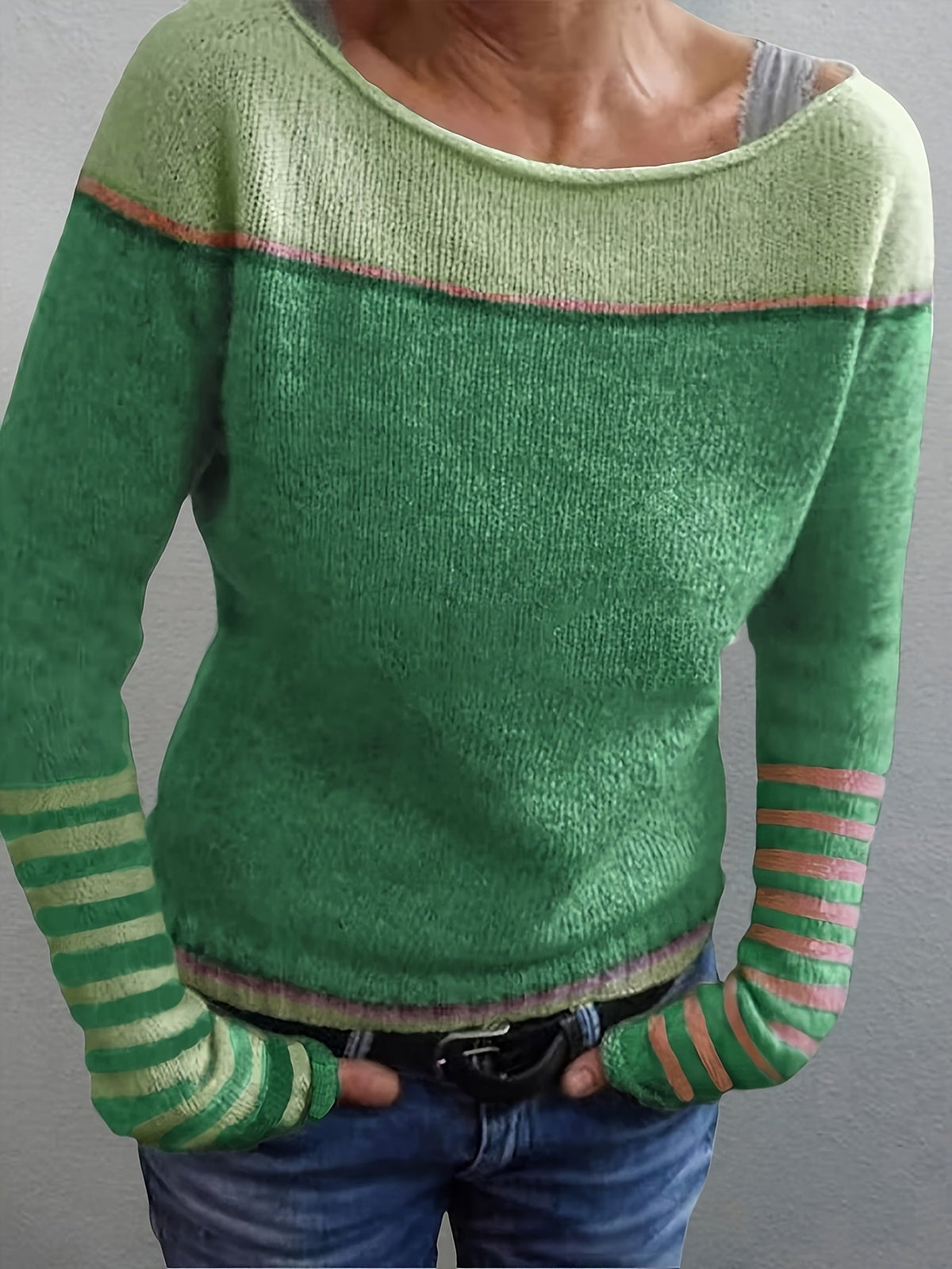 Gerhild | Damen Pullover mit Streifenmuster