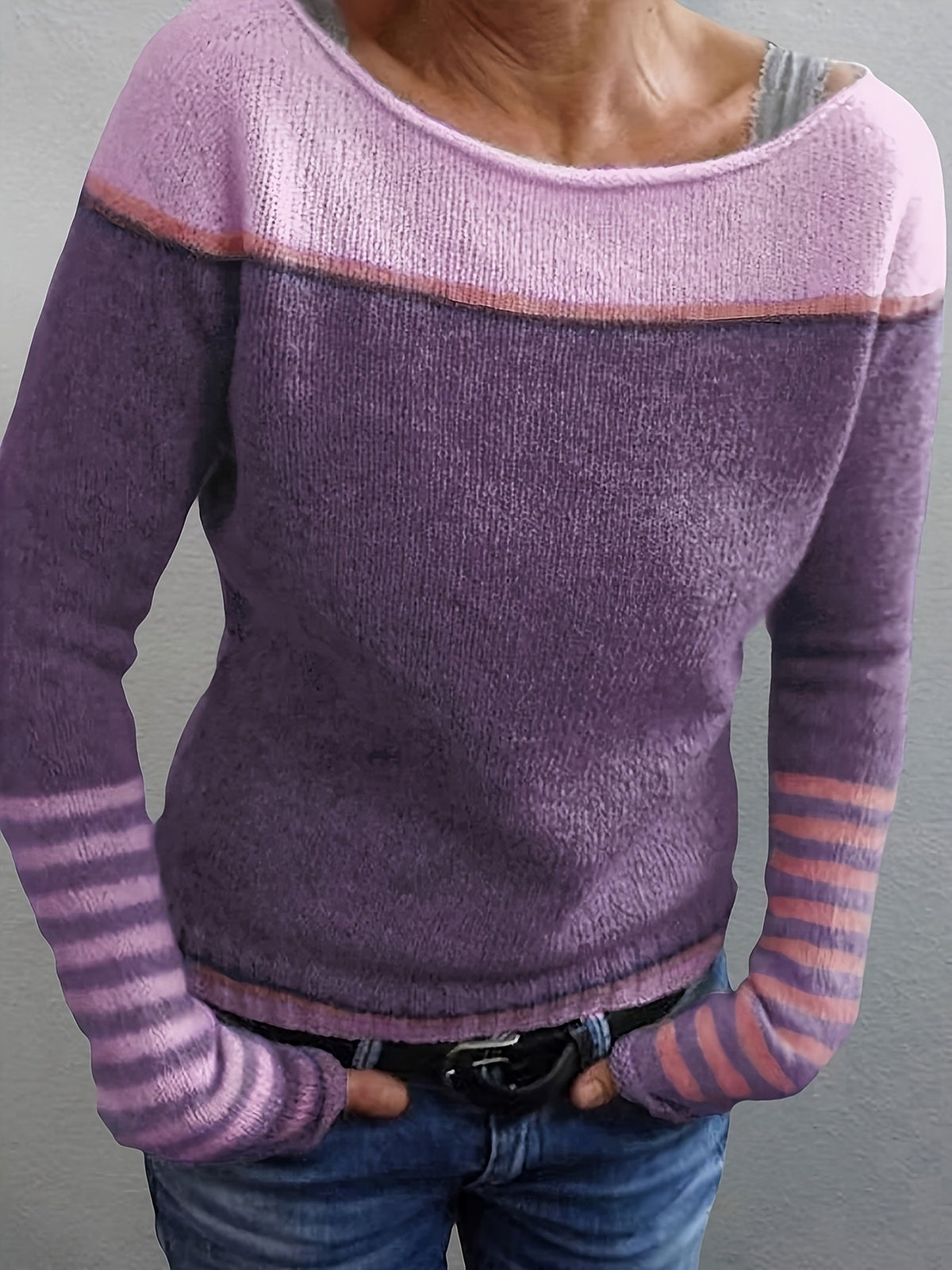 Gerhild | Damen Pullover mit Streifenmuster