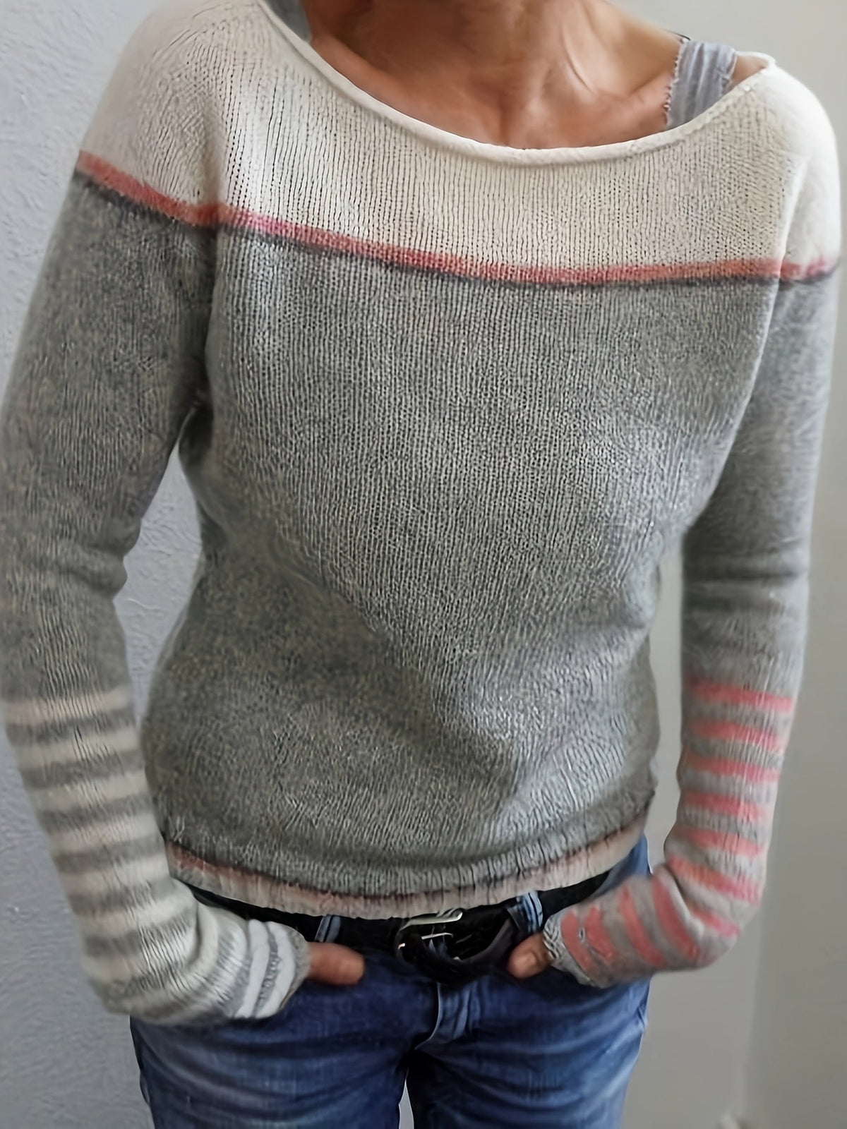 Gerhild | Damen Pullover mit Streifenmuster