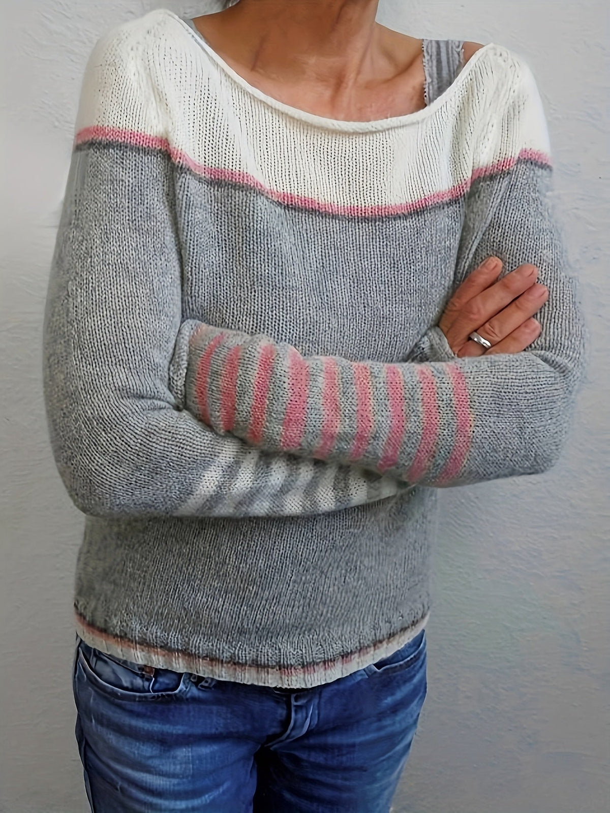 Gerhild | Damen Pullover mit Streifenmuster