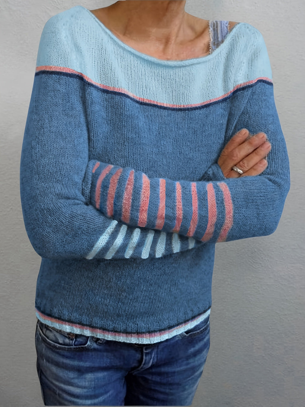 Gerhild | Damen Pullover mit Streifenmuster