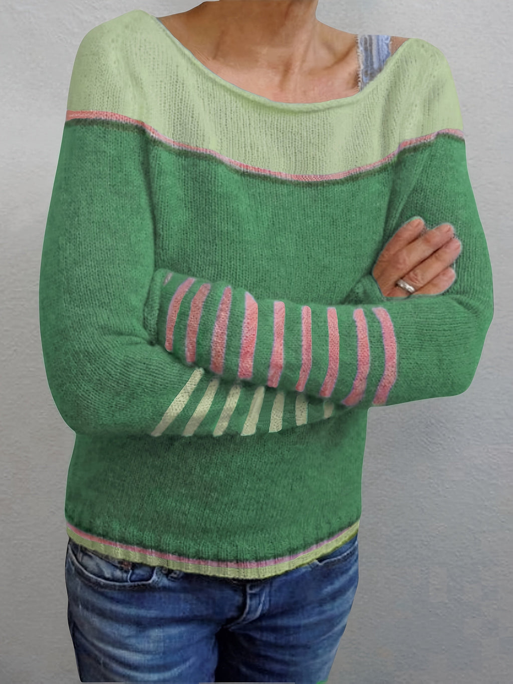 Gerhild | Damen Pullover mit Streifenmuster
