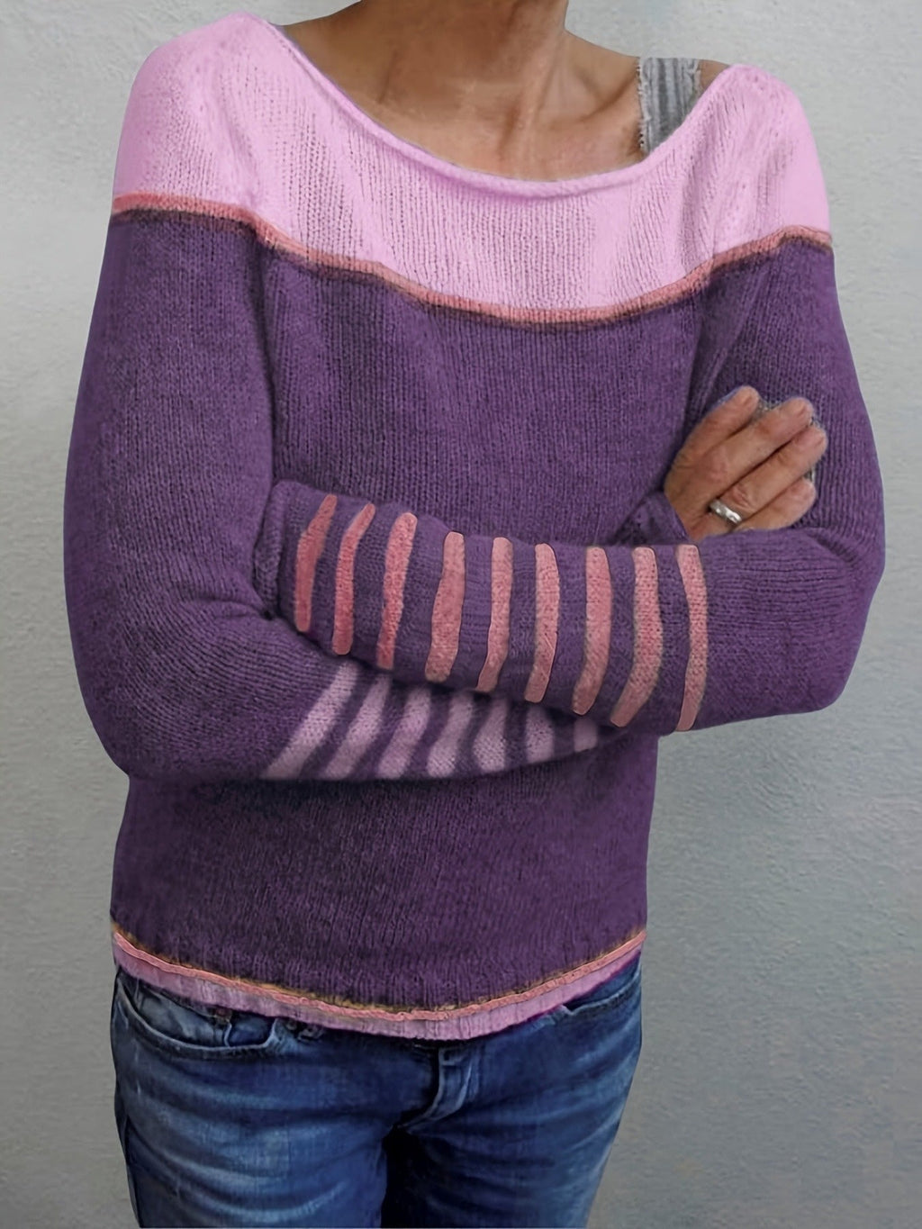 Gerhild | Damen Pullover mit Streifenmuster