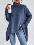 Hedrun | Damen Oversized Rollkragen Strickpullover