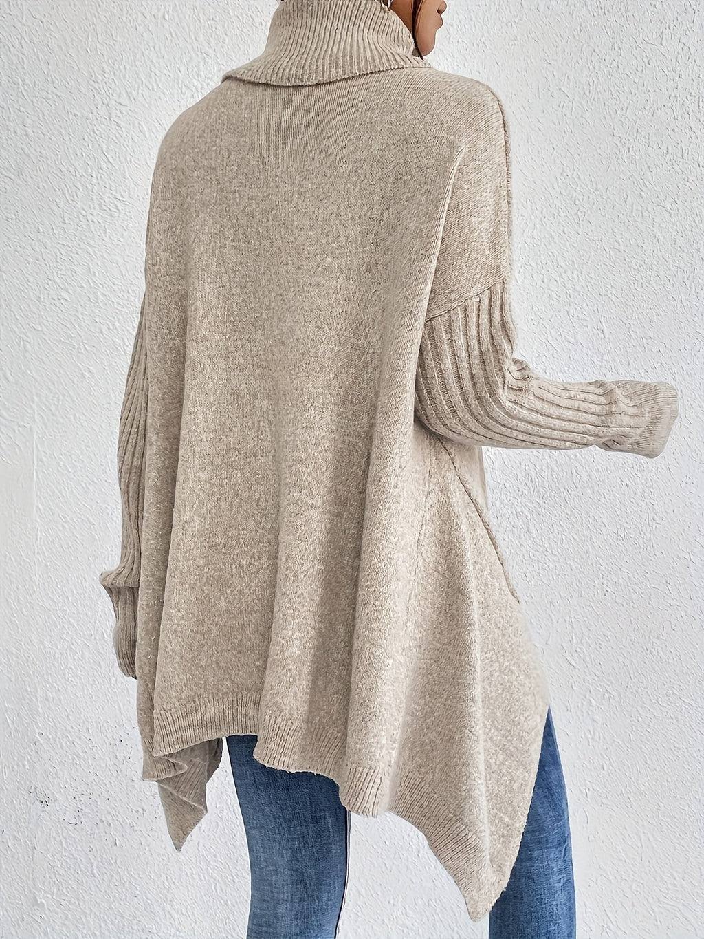 Hedrun | Damen Oversized Rollkragen Strickpullover