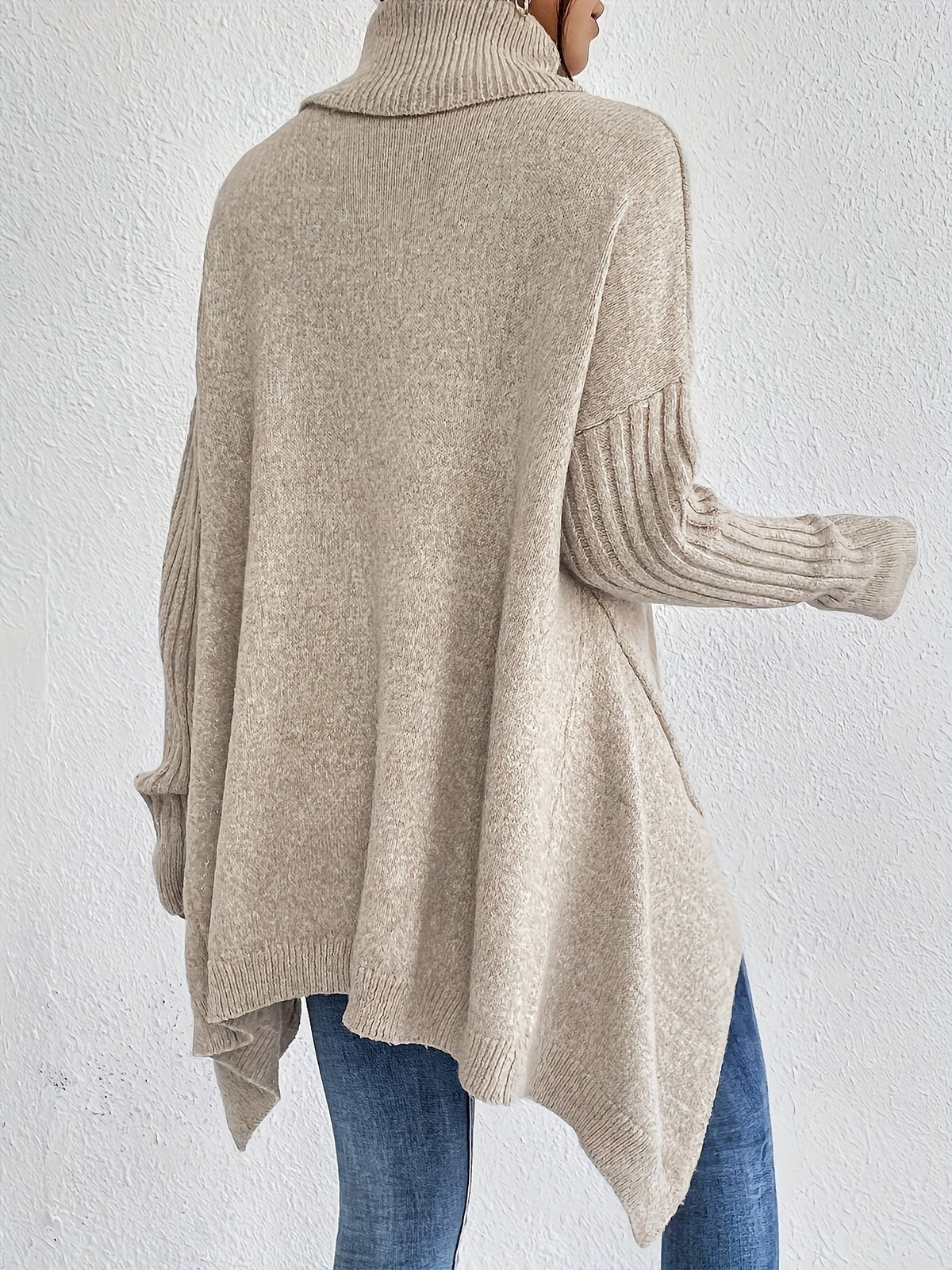 Hedrun | Damen Oversized Rollkragen Strickpullover