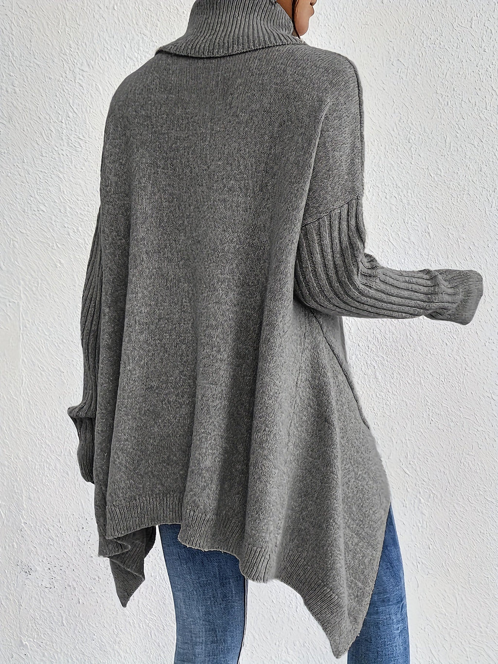 Hedrun | Damen Oversized Rollkragen Strickpullover