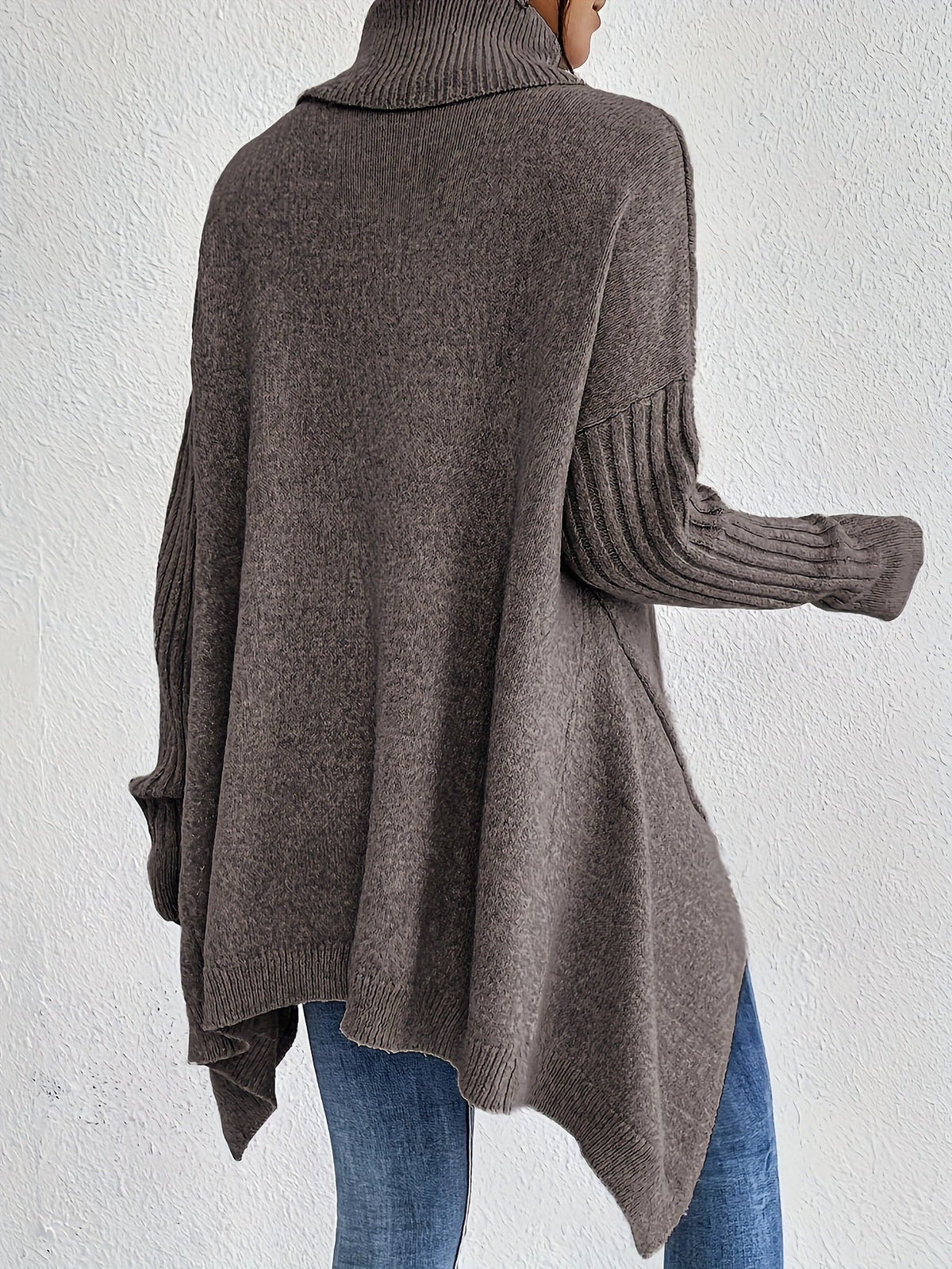 Hedrun | Damen Oversized Rollkragen Strickpullover