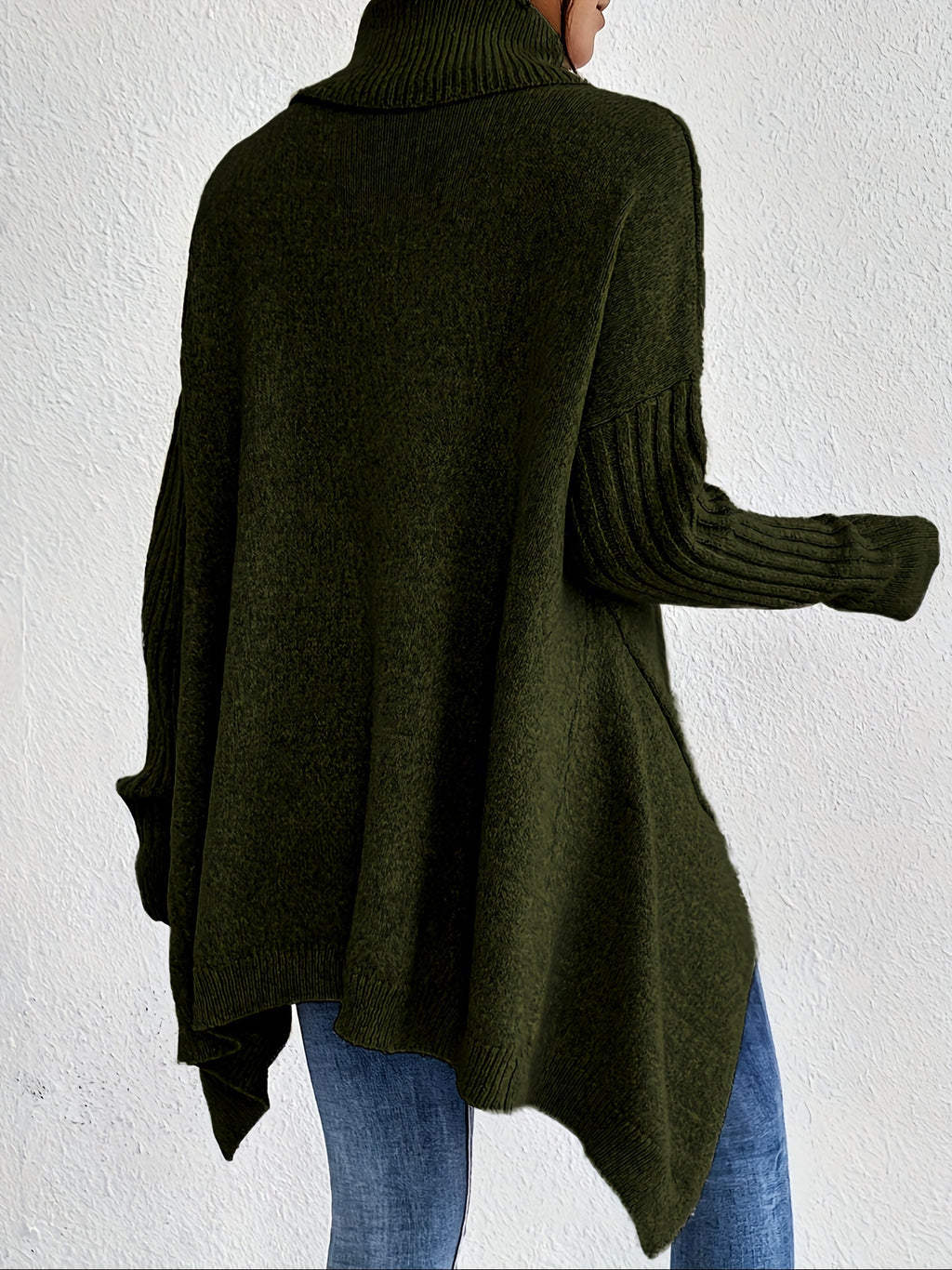 Hedrun | Damen Oversized Rollkragen Strickpullover