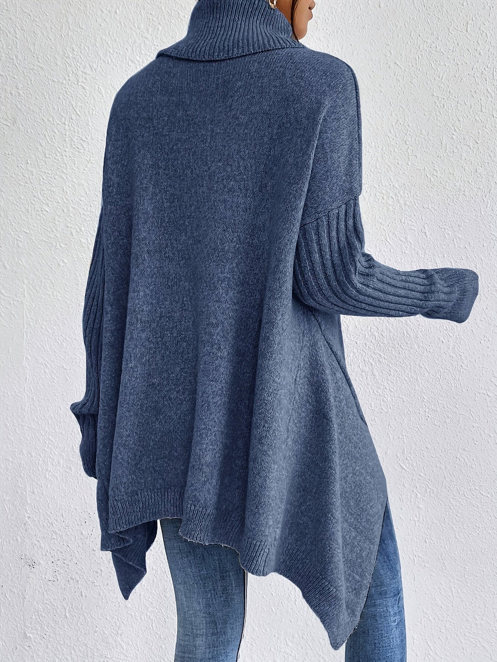 Hedrun | Damen Oversized Rollkragen Strickpullover