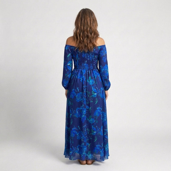 Aspen - Off-Shoulder Blumenkleid Maxi