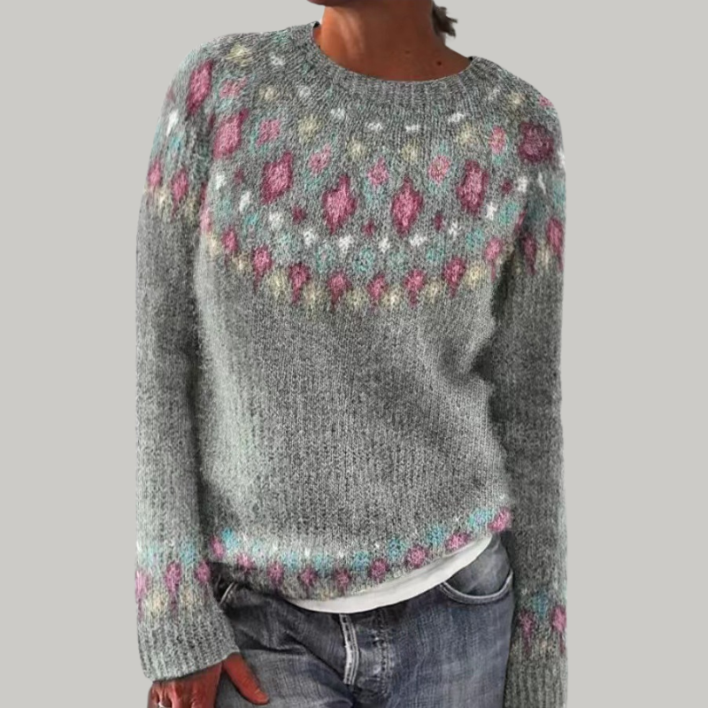 Irmela | Damen Strickpullover mit nordischem Muster