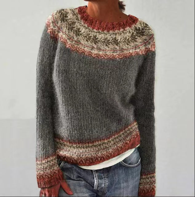 Irmela | Damen Strickpullover mit nordischem Muster