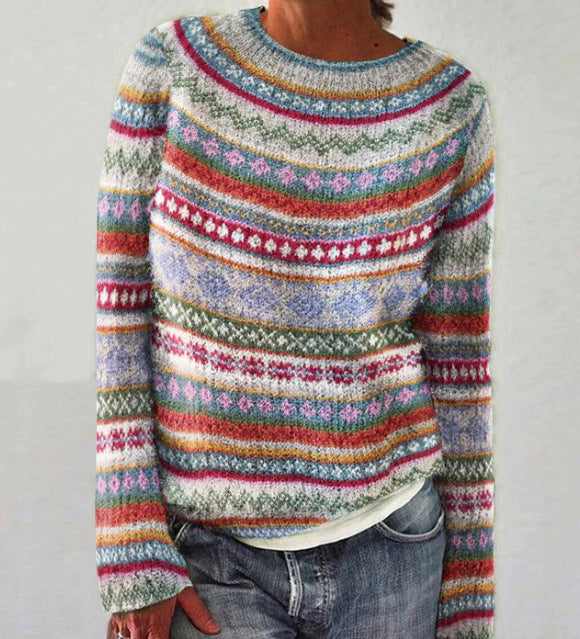 Irmela | Damen Strickpullover mit nordischem Muster