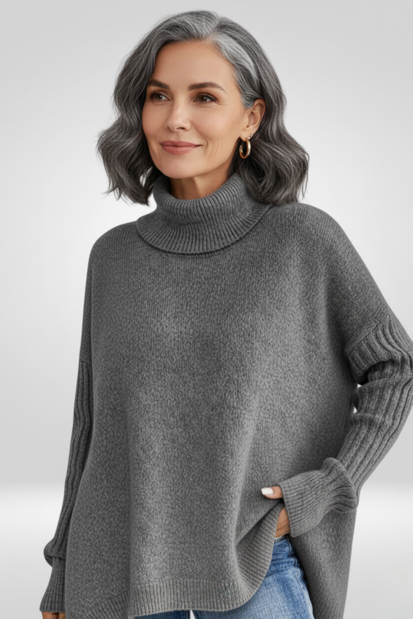 Irmtraud | Damen Oversized Rollkragenpullover aus Strick