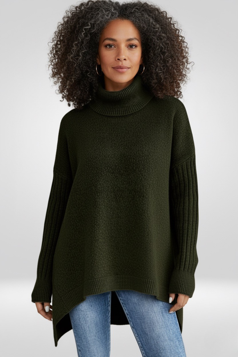 Irmtraud | Damen Oversized Rollkragenpullover aus Strick