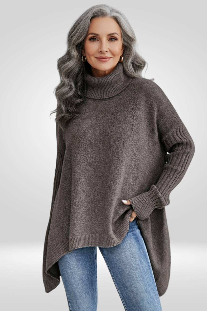 Irmtraud | Damen Oversized Rollkragenpullover aus Strick