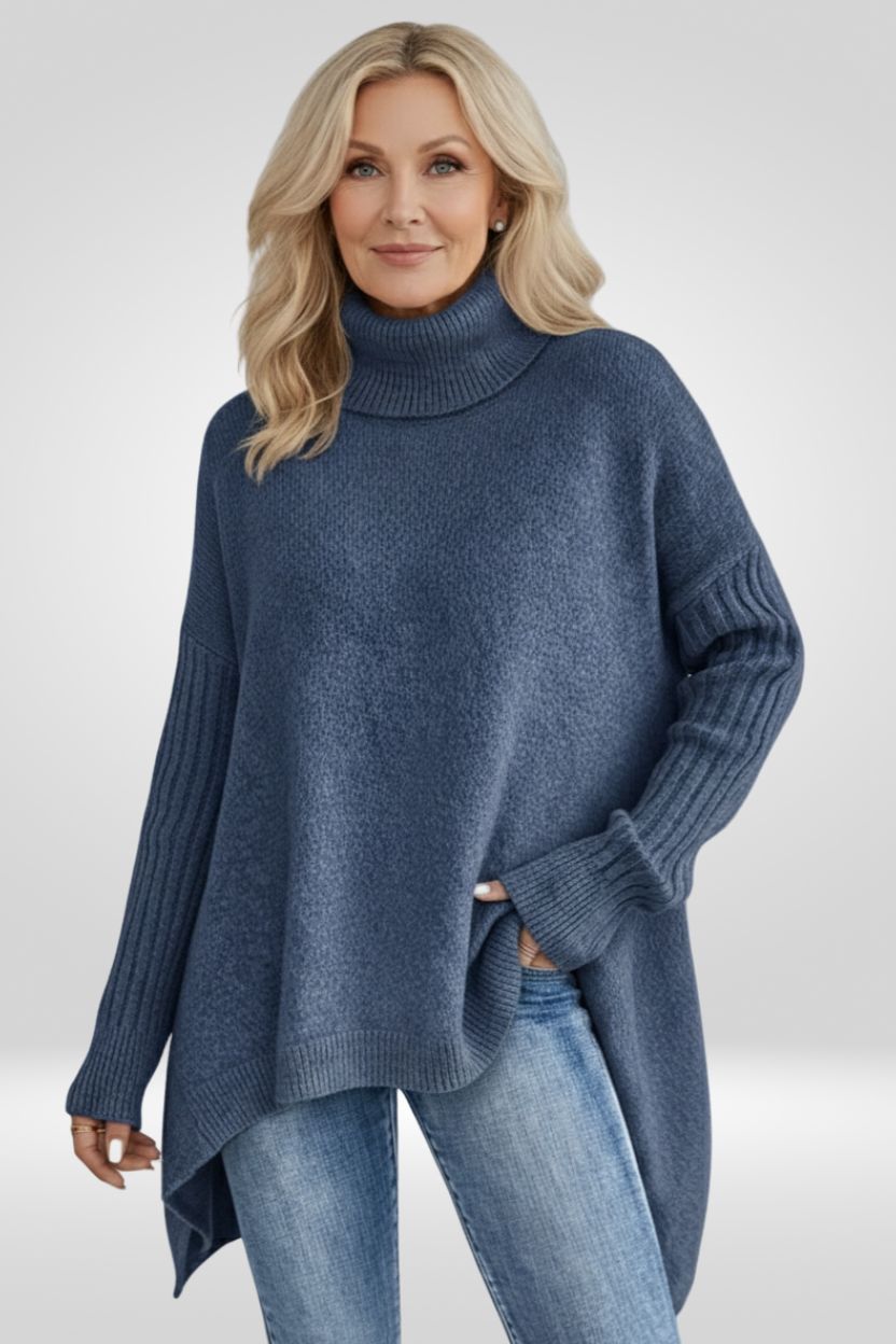 Irmtraud | Damen Oversized Rollkragenpullover aus Strick