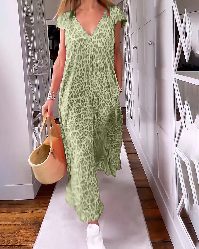 Glaiza - V-Ausschnitt Maxikleid