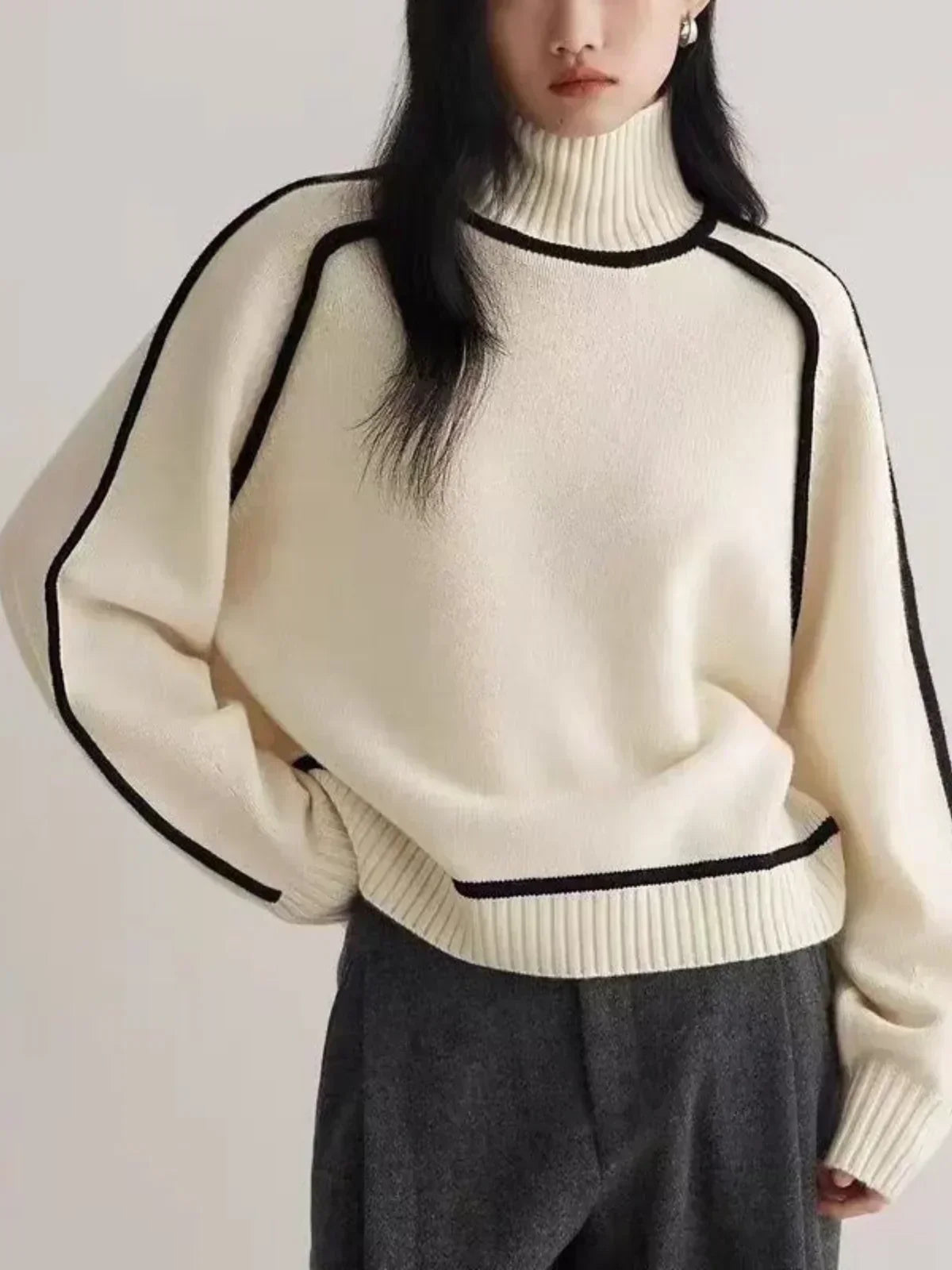 Levka | Oversized Damen Rollkragenpullover