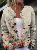 Loretta | Damen Strickjacke im floralen Design