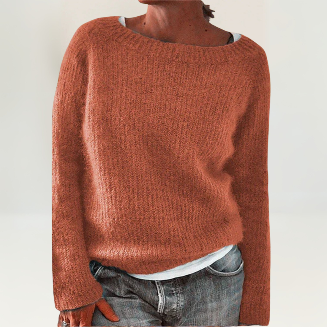 Lunara | Damen Rundhals Strickpullover mit langen Ärmeln
