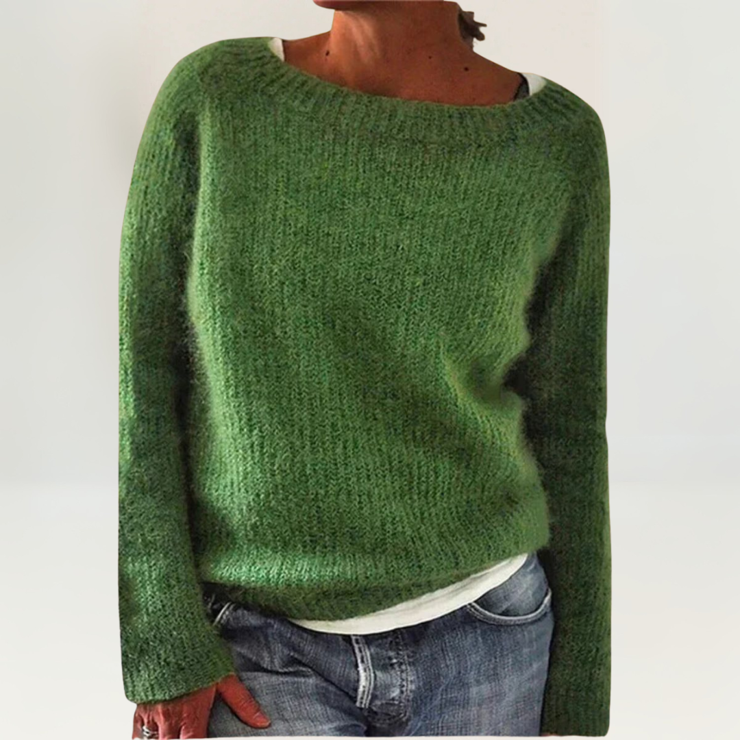 Lunara | Damen Rundhals Strickpullover mit langen Ärmeln