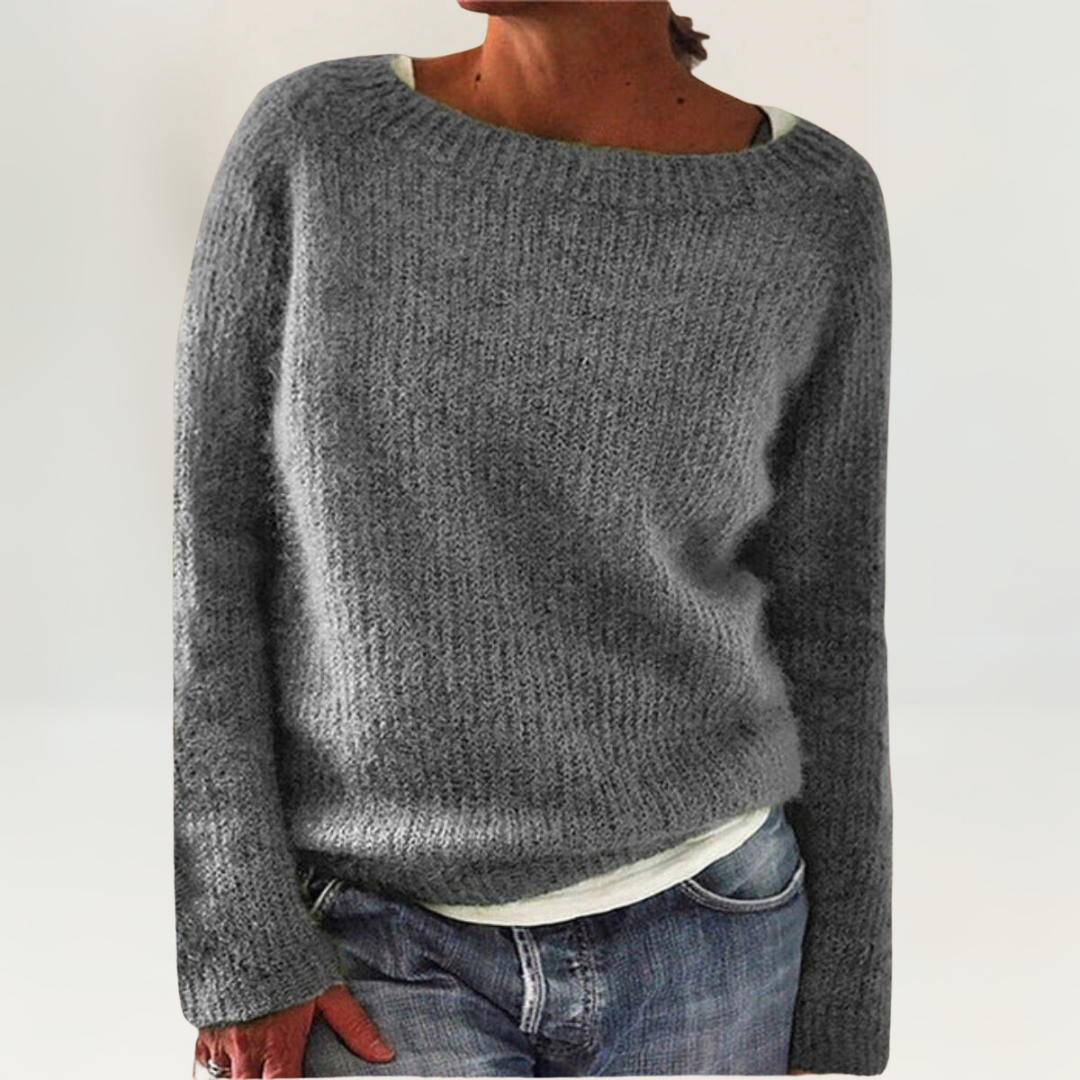 Lunara | Damen Rundhals Strickpullover mit langen Ärmeln