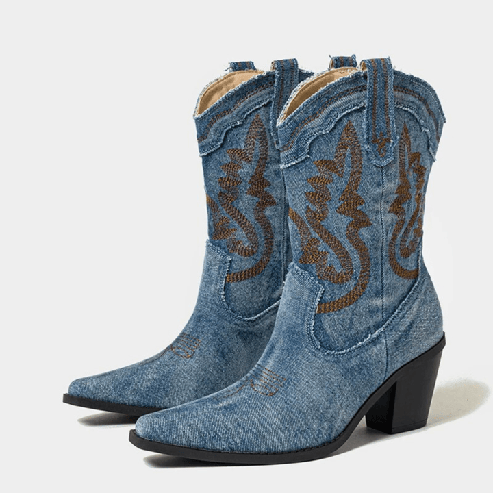 Veronica - Denim Stiefeletten