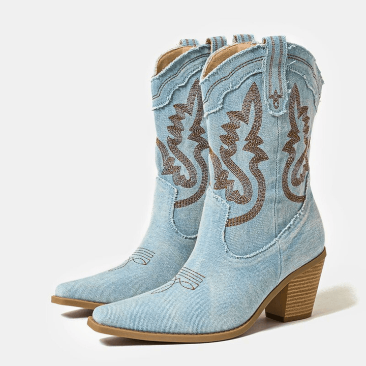 Veronica - Denim Stiefeletten