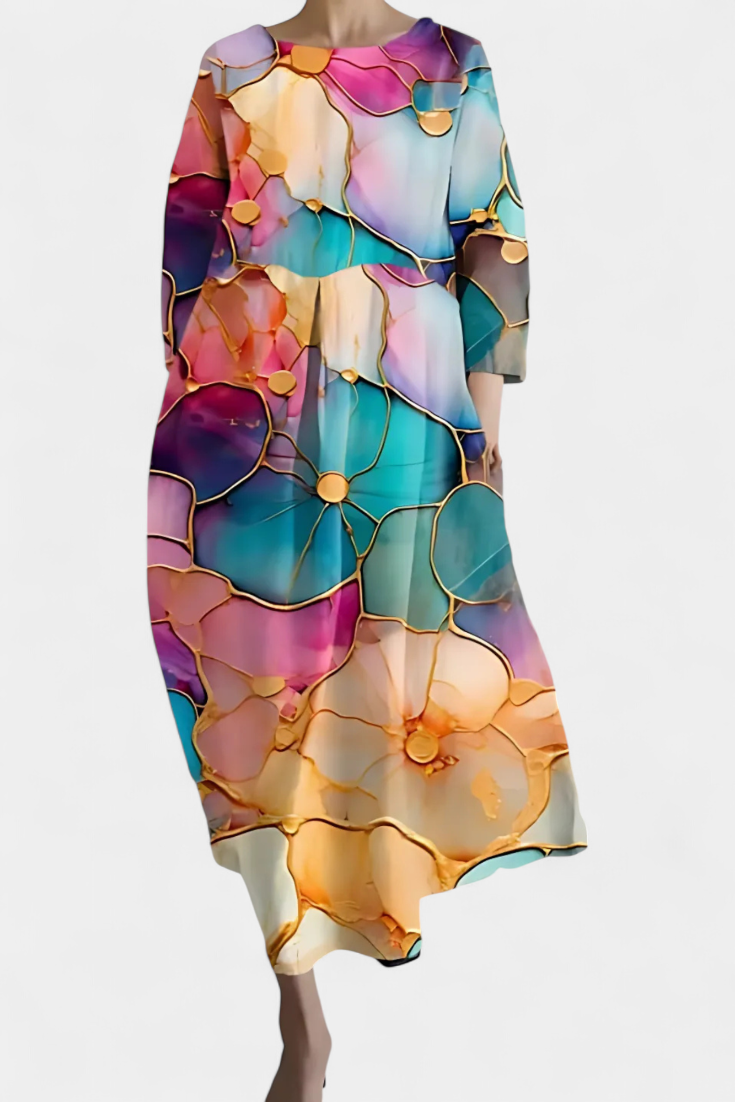 Beatrix - Bequemes V-Ausschnitt-Kleid